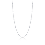 Simulated Diamond Station Necklace in Sterling Silver