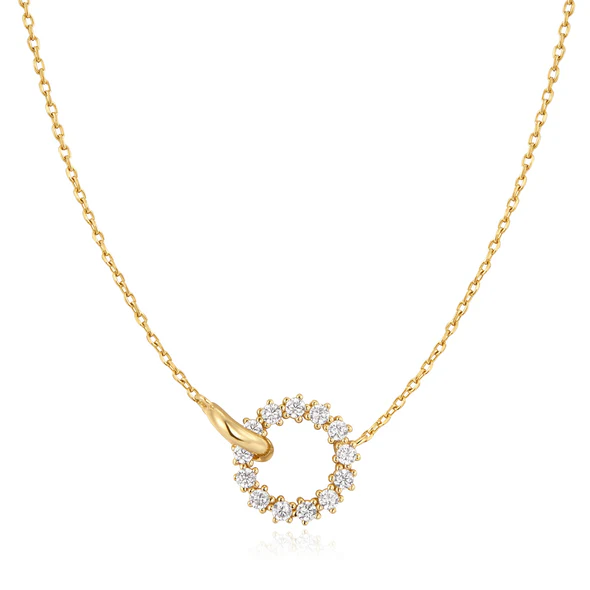 Interlinked Circles Necklace in Gold Plated Sterling Silver