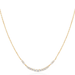 Pave Arc Necklace in Gold Plated Sterling Silver