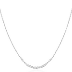 Pave Arc Necklace in Sterling Silver