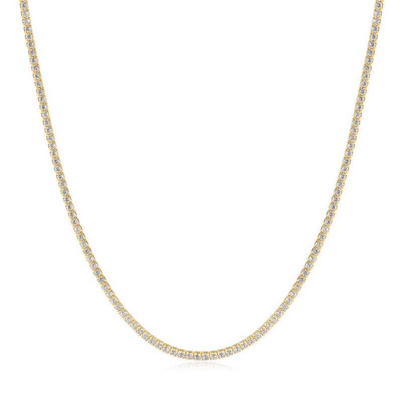 Pave Eternity Necklace in Gold Plated Sterling Silver