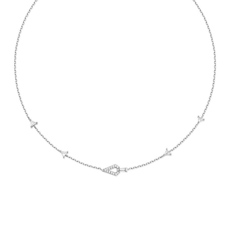 Geometric Satellite Necklace in Sterling Silver