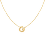 Circle Link Necklace in Gold Plated Sterling Silver