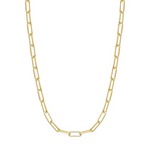 Paperclip Link Necklace in Gold Plated Sterling Silver