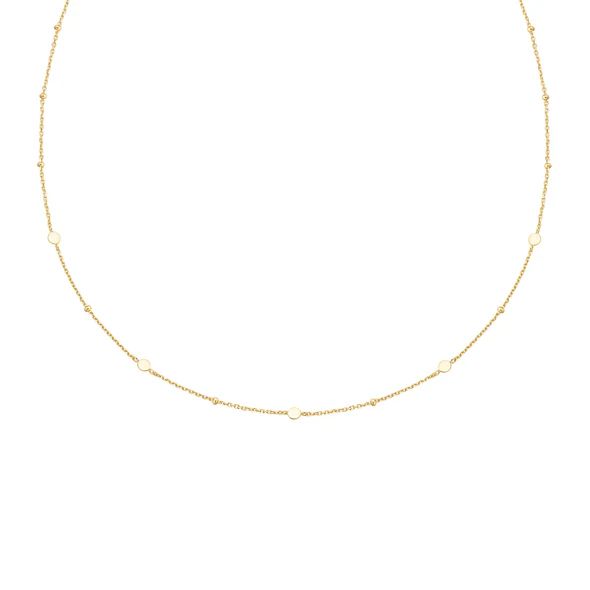 Disc Station Necklace in Gold Plated Sterling Silver