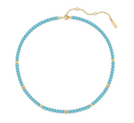 Created Turquoise Necklace in Gold Plated Sterling Silver