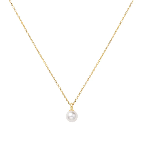 Pearl Pendant Necklace in Gold Plated Sterling Silver