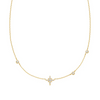 Star Cubic Zirconia Station Necklace in Gold Plated Sterling Silver