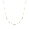 Bezel Cubic Zirconia Station Necklace in Gold Plated Sterling Silver