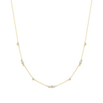 Bezel Cubic Zirconia Station Necklace in Gold Plated Sterling Silver