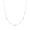 Bezel Cubic Zirconia Station Necklace in Sterling Silver