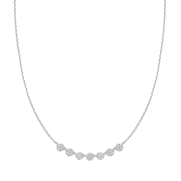 Pavé Multi Beaded Chain Necklace in Sterling Silver