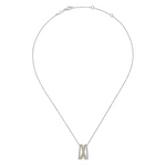 Diamond Cross-Over Necklace in 14K Two Tone Gold