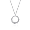 Diamond Open Circle Necklace in 14K White Gold