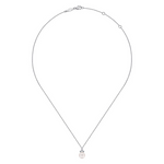 Diamond and Pearl Necklace in 14K White Gold