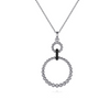 Black Spinel Drop Necklace in Sterling Silver