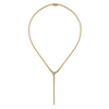 Diamond Beaded Lariat Necklace in 14K Two Tone Gold