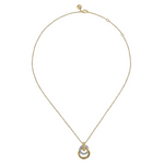 Diamond Interlocking Circle Necklace in 14K Two Tone Gold