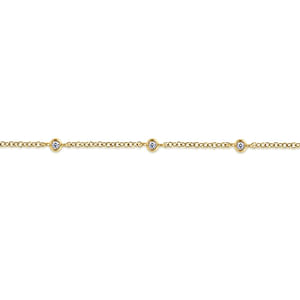 Diamond Chain Station Bracelet in 14K Yellow Gold