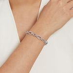 Textured Link Bracelet in Sterling Silver