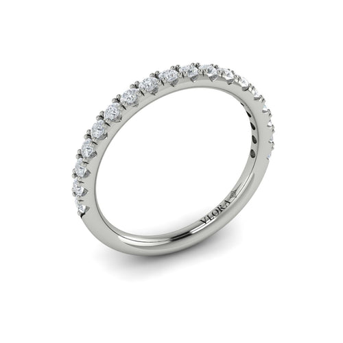 Medium Diamond French Set Band in 14K White Gold