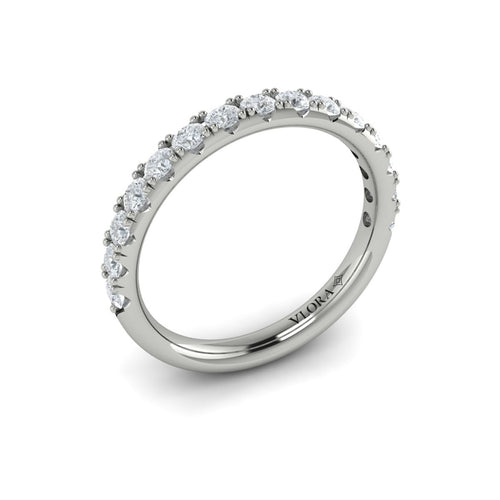 Large Diamond French Set Band in 14K White Gold