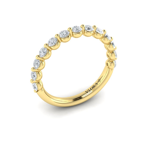 Diamond Single Prong Band in 14K Yellow Gold