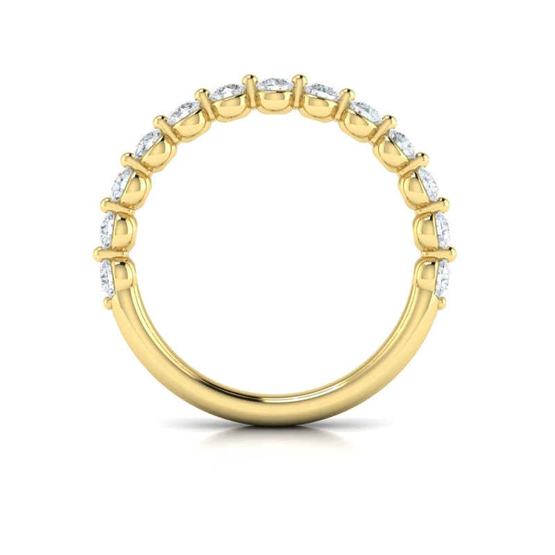 Diamond Single Prong Band in 14K Yellow Gold