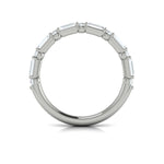 Diamond Round & Baguette Band in 14K White Gold