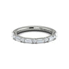 Diamond Round & Baguette Band in 14K White Gold